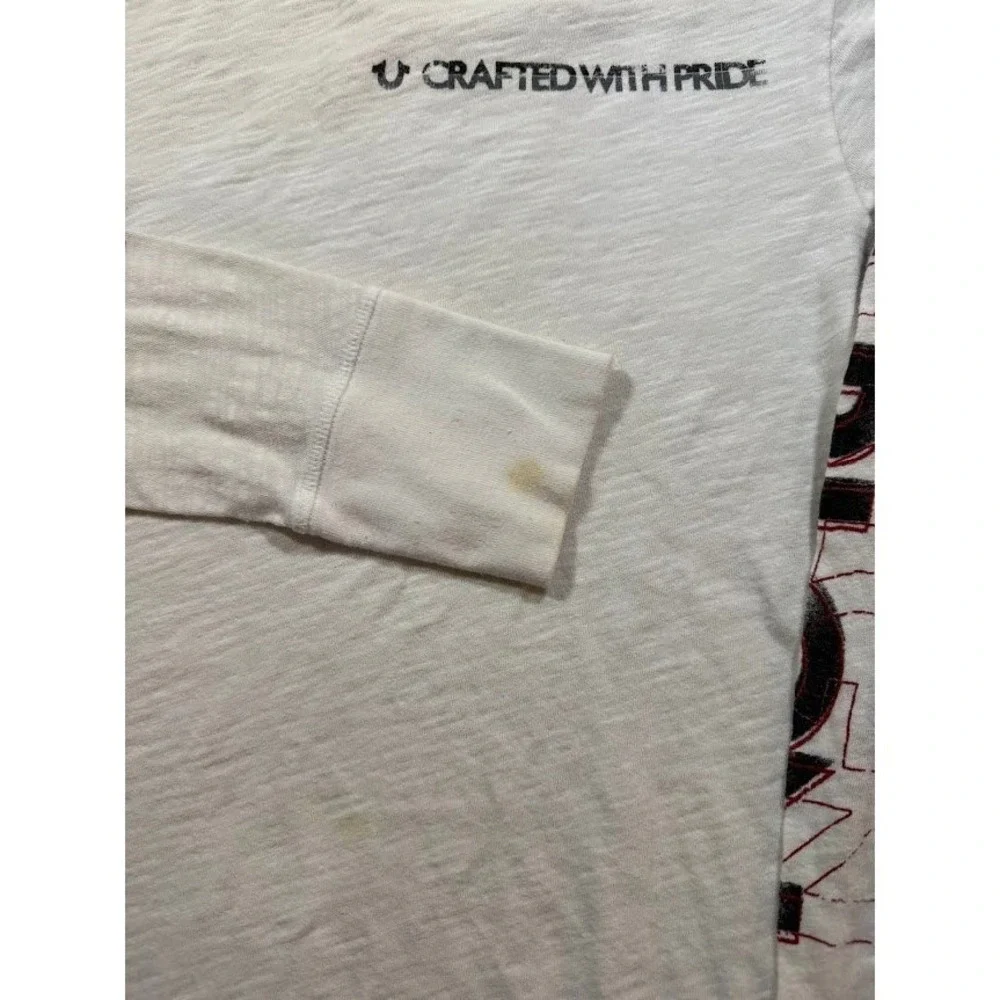 True Religion Mens Long Sleeve Graphic Tee Off‎ White Crafted With Pride Shirt L